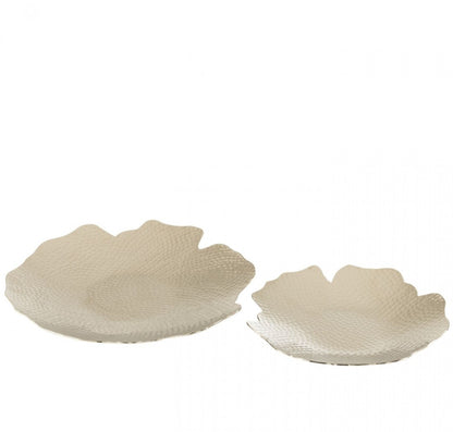 Schalen Aluminium Zilver Set van 2 - Schaal - J-Line - livinglovely.nl