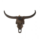 Schedel Os Vlinder Resin Bruin/Goud Large - Wanddecoratie - J-Line - livinglovely.nl