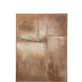 Schilderij Abstract Grenenhout Bruin van J-Line, abstract schilderij in bruintinten met frame van grenenhout