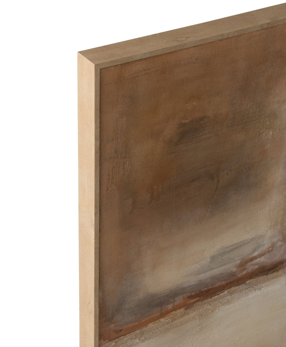 Schilderij Abstract Grenenhout Bruin van J-Line, abstract bruin schilderij, ander aanzicht