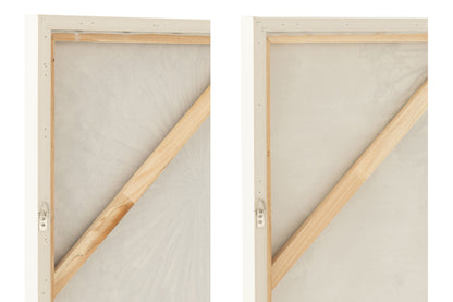 Schilderij Dandelion Acryl Ecru Set van 2 - Schilderij - J-Line - livinglovely.nl