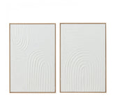 Schilderij Elise Canvas Wit Set van 2 - Schilderij - J-Line - livinglovely.nl