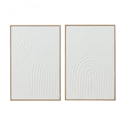 Schilderij Elise Canvas Wit Set van 2 - Schilderij - J-Line - livinglovely.nl