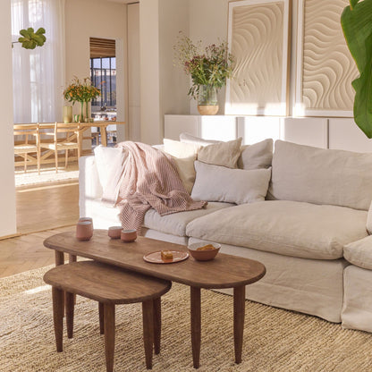 Schilderij La Marée Basse Hout Beige van Pomax, in een sfeervol en licht ingericht interieur