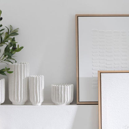 Schilderij Lines Canvas Wit Set van 3 - Schilderij - J-Line - livinglovely.nl