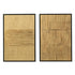 Malerei Streifen Holz/Leinwand Schwarz/Gold Set von zwei - Malerei - J-Line - livinglovely.de