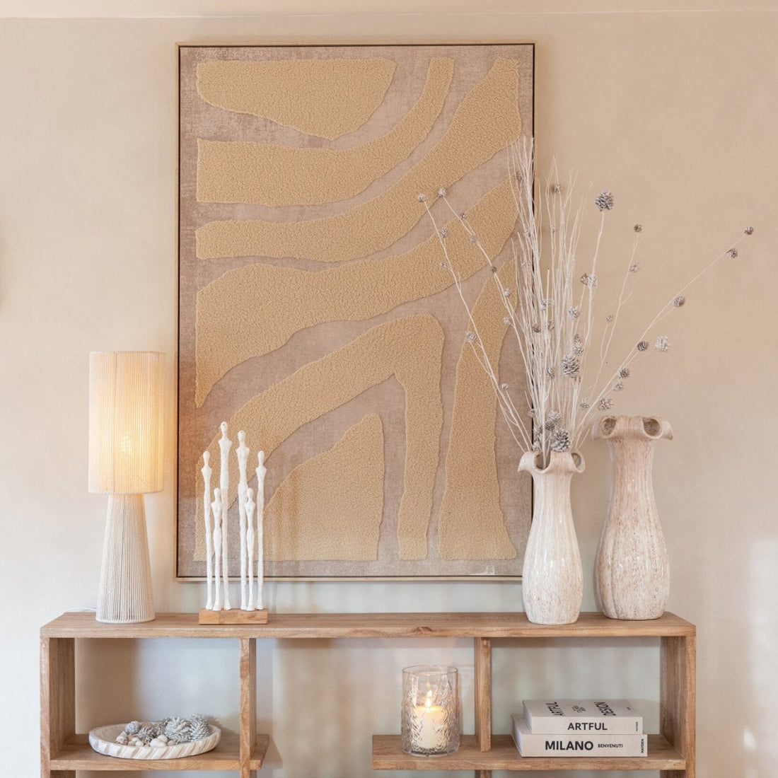 Gemälde Wolle Beige J-Line