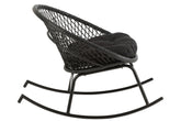 Schommelstoel + Kussen Zayo Metaal/Riet Zwart - Fauteuil - J-Line - livinglovely.nl