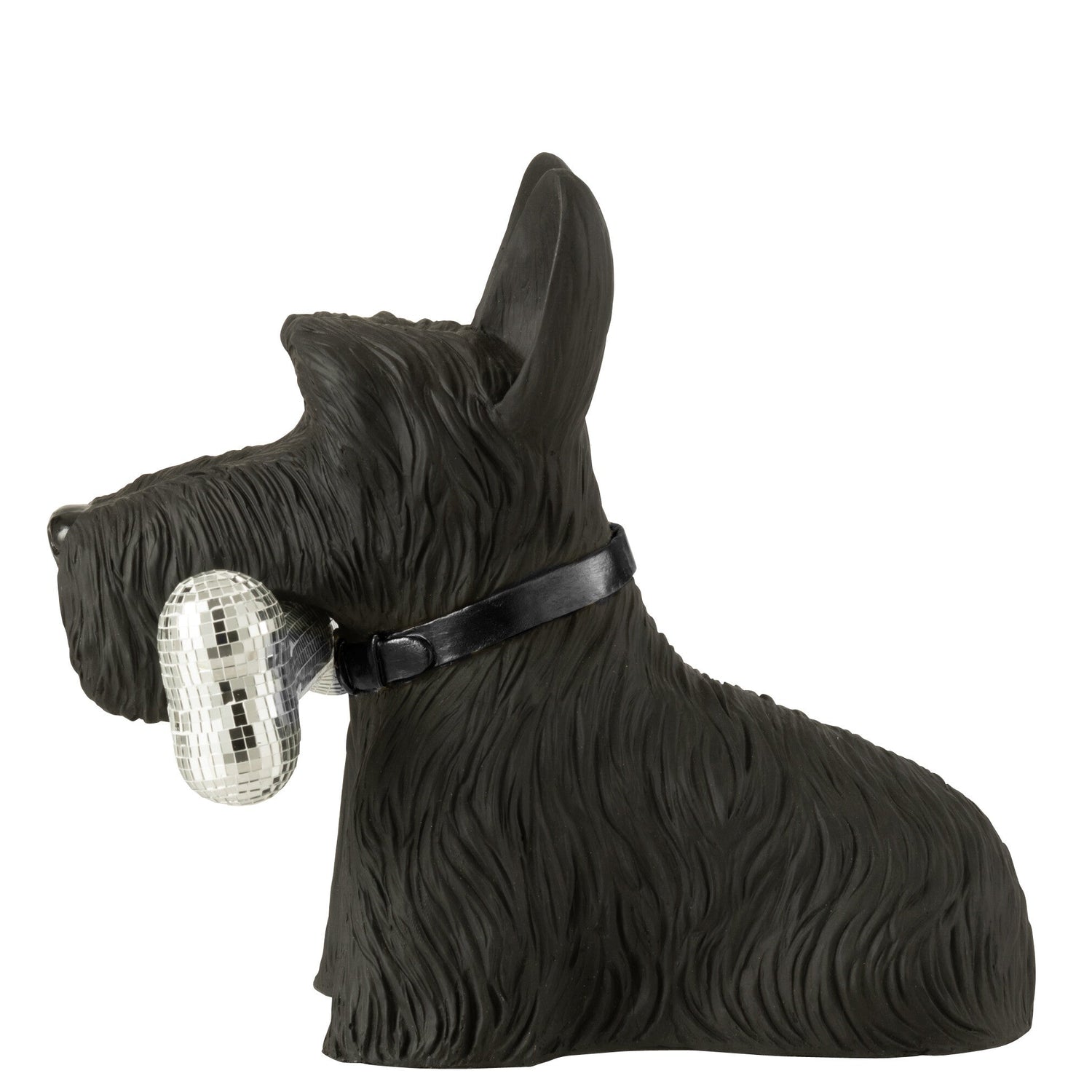 Schotse Terrier + Bot Polyresin Zwart - Beeld - J-Line - livinglovely.nl