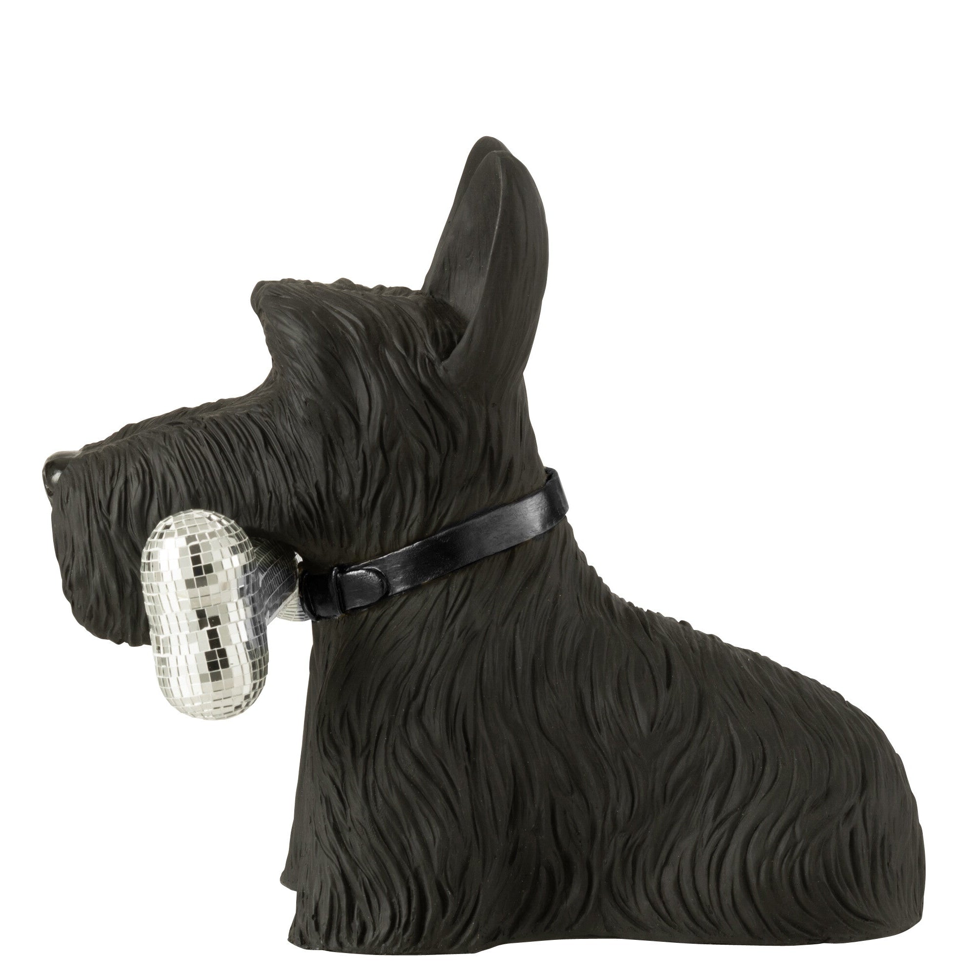 Schotse Terrier + Bot Polyresin Zwart - Beeld - J-Line - livinglovely.nl