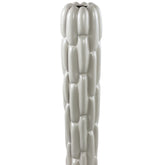 Seanis Grey Round Ceramic Vase Block Pattern L 17x17x71cm PTMD - Vaas - PTMD - livinglovely.nl