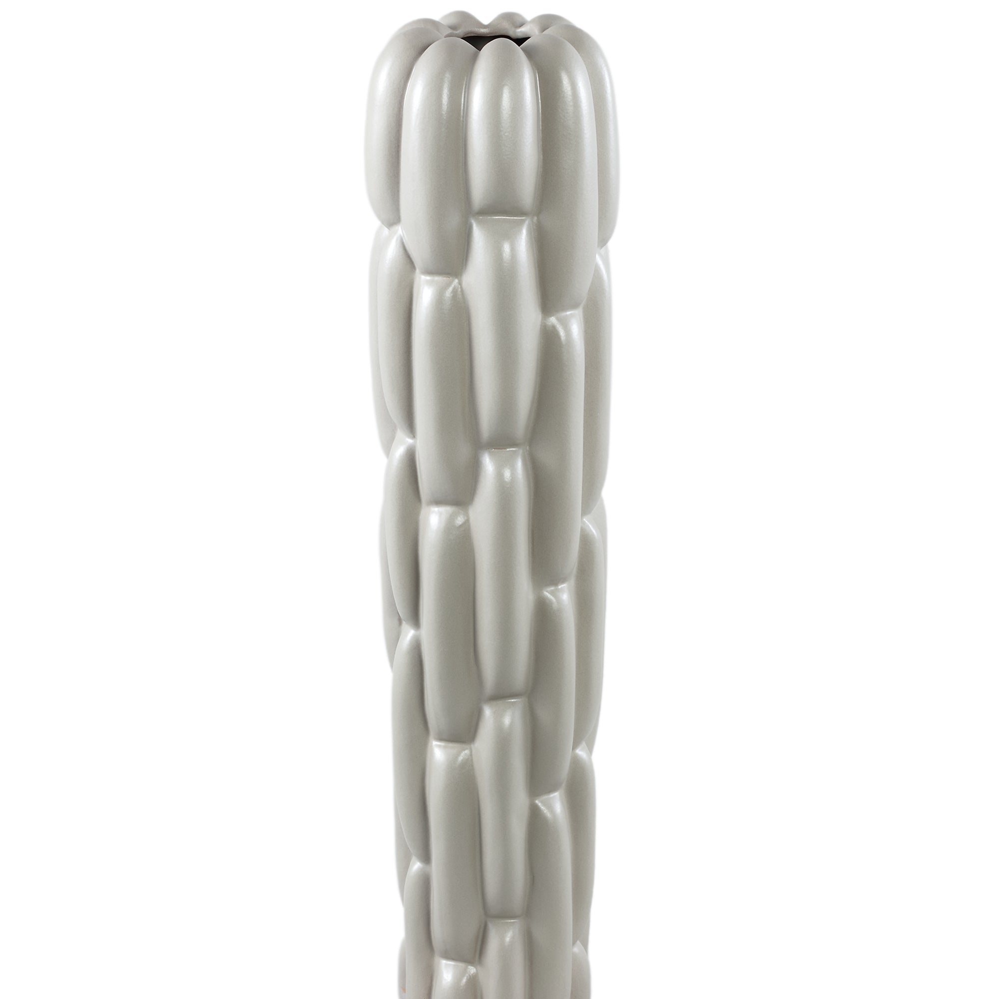 Seanis Grey Round Ceramic Vase Block Pattern L 17x17x71cm PTMD - Vaas - PTMD - livinglovely.nl