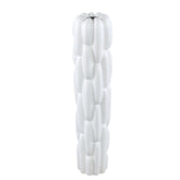 Seanis White Round Ceramic Vase Block Pattern M 14,5x14,5x61cm PTMD - Vaas - PTMD - livinglovely.nl