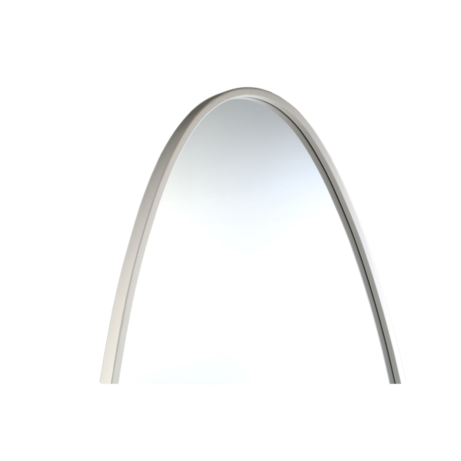Serine White Steel Oval Mirror Large 78x3,5x180cm PTMD - Spiegel - PTMD - livinglovely.nl