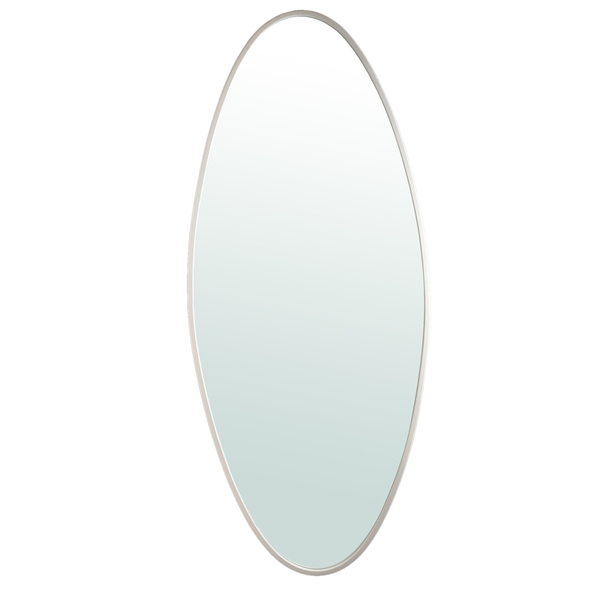 Serine White Steel Oval Mirror Large 78x3,5x180cm PTMD - Spiegel - PTMD - livinglovely.nl