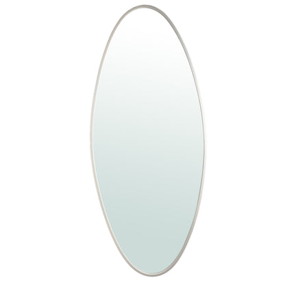 Serine White Steel Oval Mirror Large 78x3,5x180cm PTMD - Spiegel - PTMD - livinglovely.nl