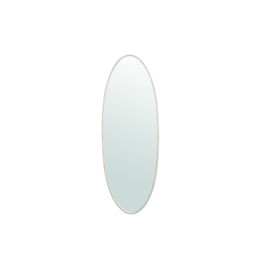 Serine White Steel Oval Mirror Small 50x3,5x140cm PTMD - Spiegel - PTMD - livinglovely.nl