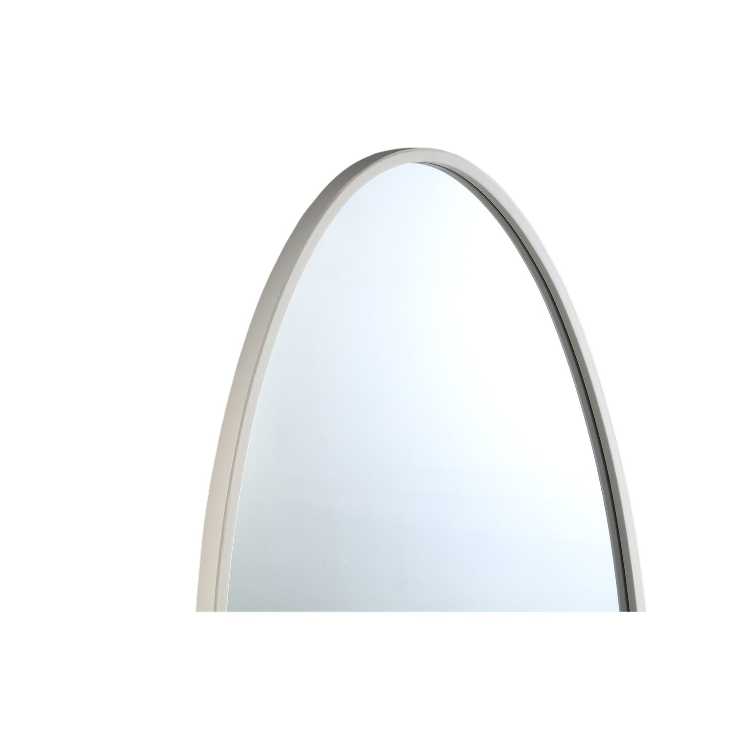 Serine White Steel Oval Mirror Small 50x3,5x140cm PTMD - Spiegel - PTMD - livinglovely.nl