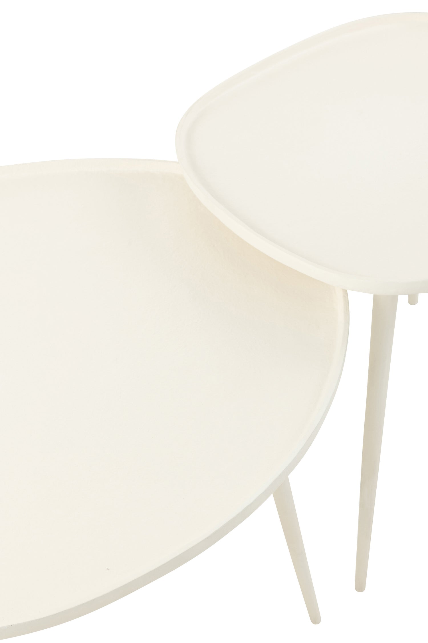 Set Of 2 Sidetables Vinta Aluminium White - - J-Line - livinglovely.nl
