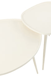 Set Of 2 Sidetables Vinta Aluminium White - - J-Line - livinglovely.nl