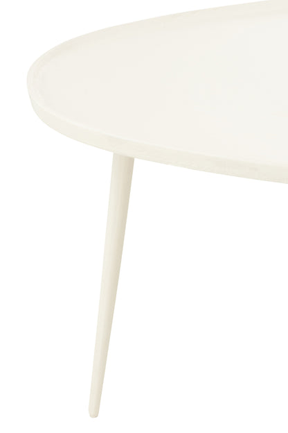 Set Of 2 Sidetables Vinta Aluminium White - - J-Line - livinglovely.nl