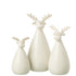 Set Of 3 Reindeer Oval Body Porcelain Ecru - - J-Line - livinglovely.nl