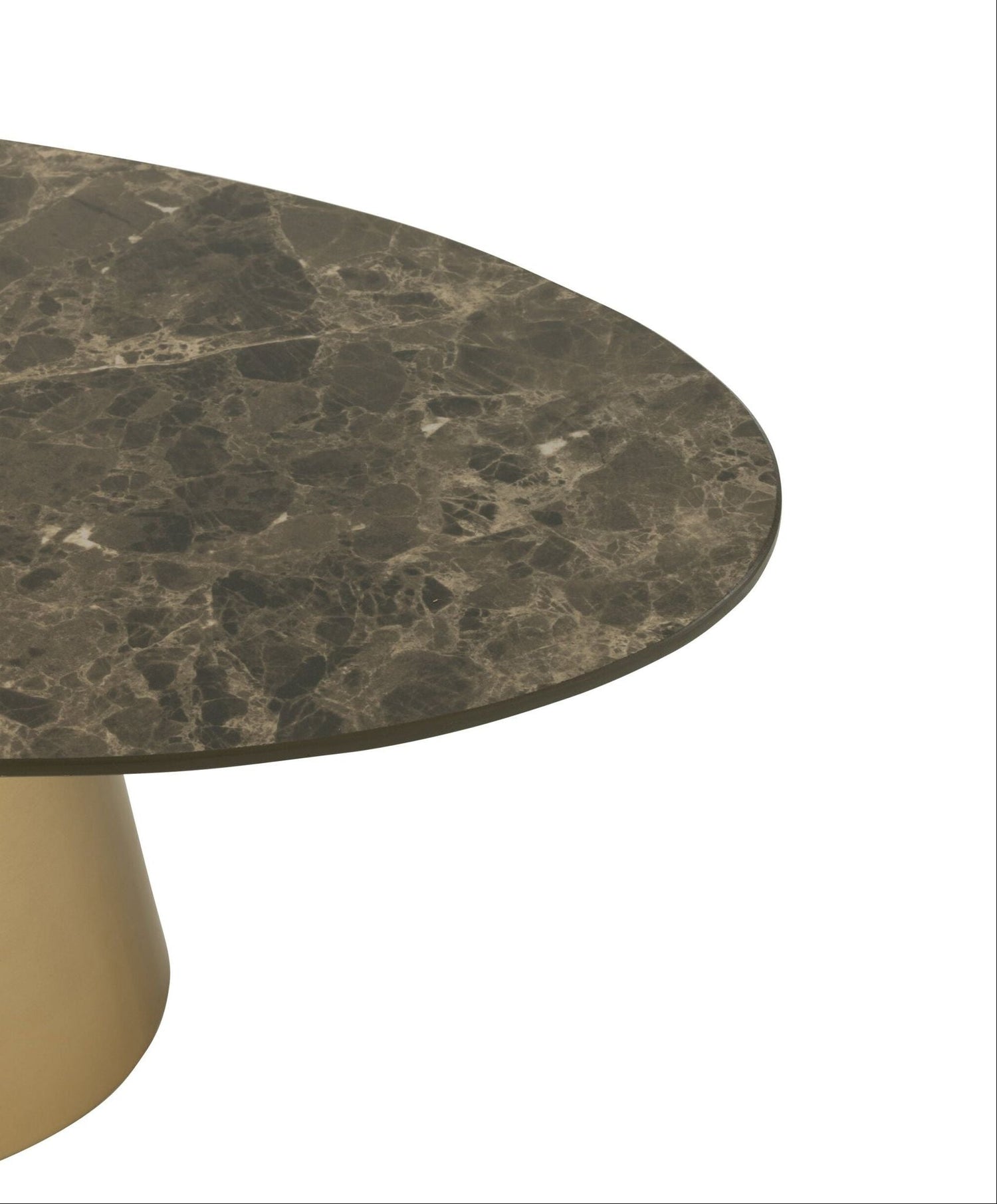 Set Van 2 Bijzettafel Marmerlook IJzer Brons/Taupe J-Line