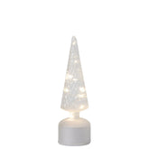 Kerstboom Led Glas Transparant Small van J-Line, onderdeel van de Set Van 2 Kerstbomen Led Glas Transparant, op witte achtergrond