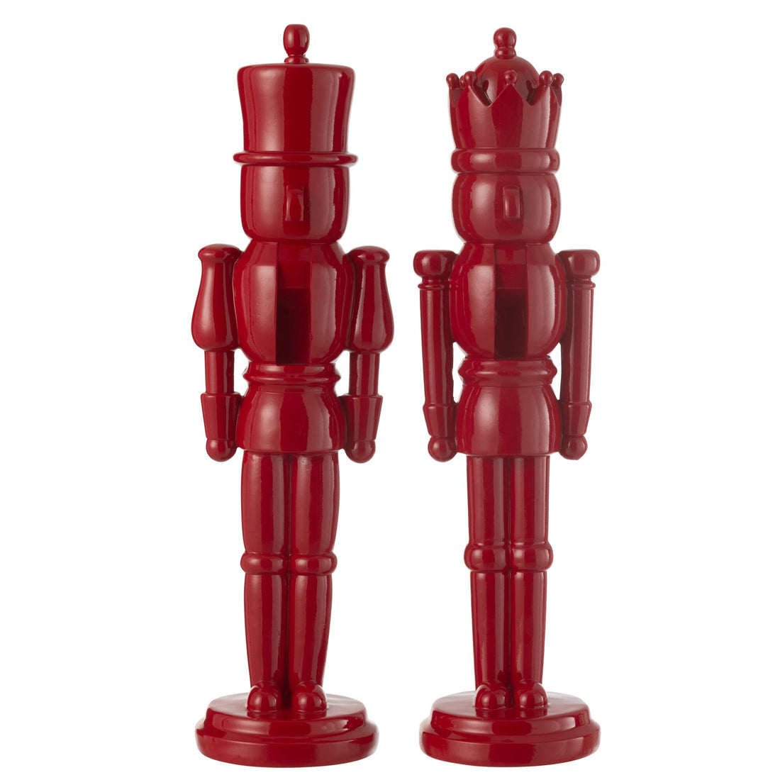 Set van 2 Rode Notenkrakers Resin 47 cm J-Line