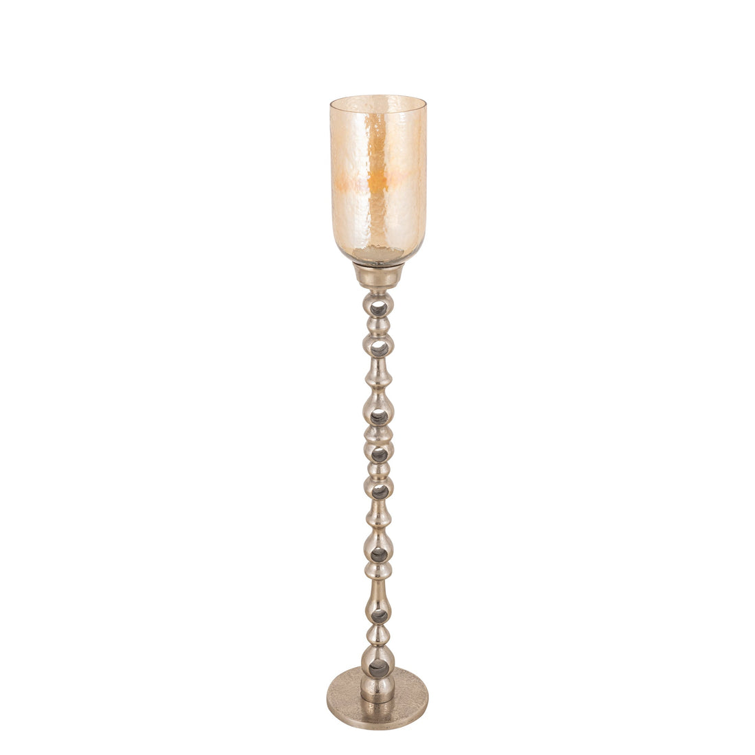 Set Van 2 Tracy Windlichten Aluminium met Glas van PTMD, het champagnekleurige vloerwindlicht van 125 centimeter