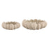 Set Van 2 Triena Schalen Cement Beige Pompoenvorm van PTMD, de complete set met beide schalen naast elkaar op witte achtergrond