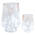 Set Van 2 Windlichten Angelina Glas Wit Goud van PTMD, de complete set met beide windlichten naast elkaar op witte achtergrond