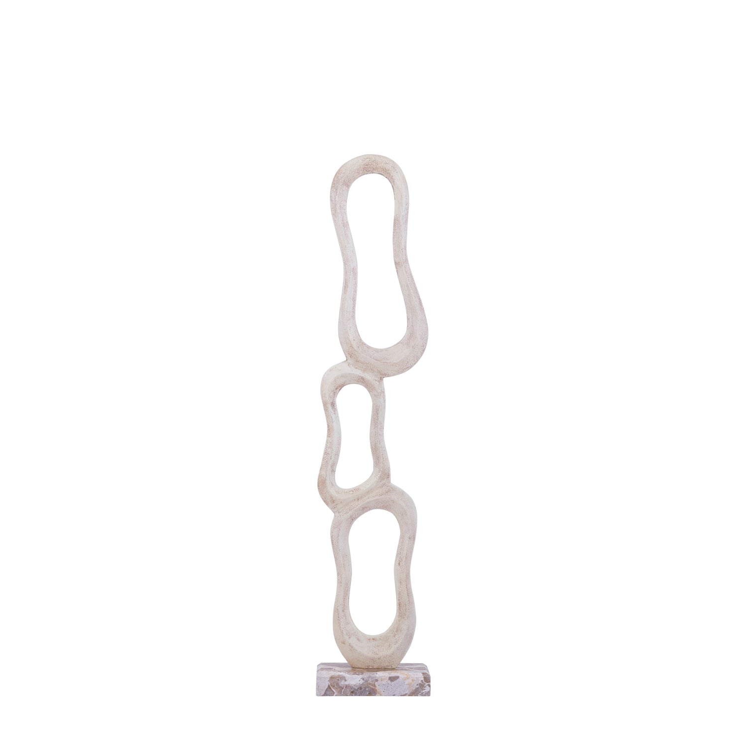 Set Van 3 Camare Beelden Abstract Beige van PTMD, het middelgrote beeld op witte achtergrond