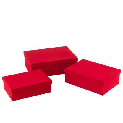 Set Van 3 Dozen Rechthoekig Fluweel Papier Rood J-Line