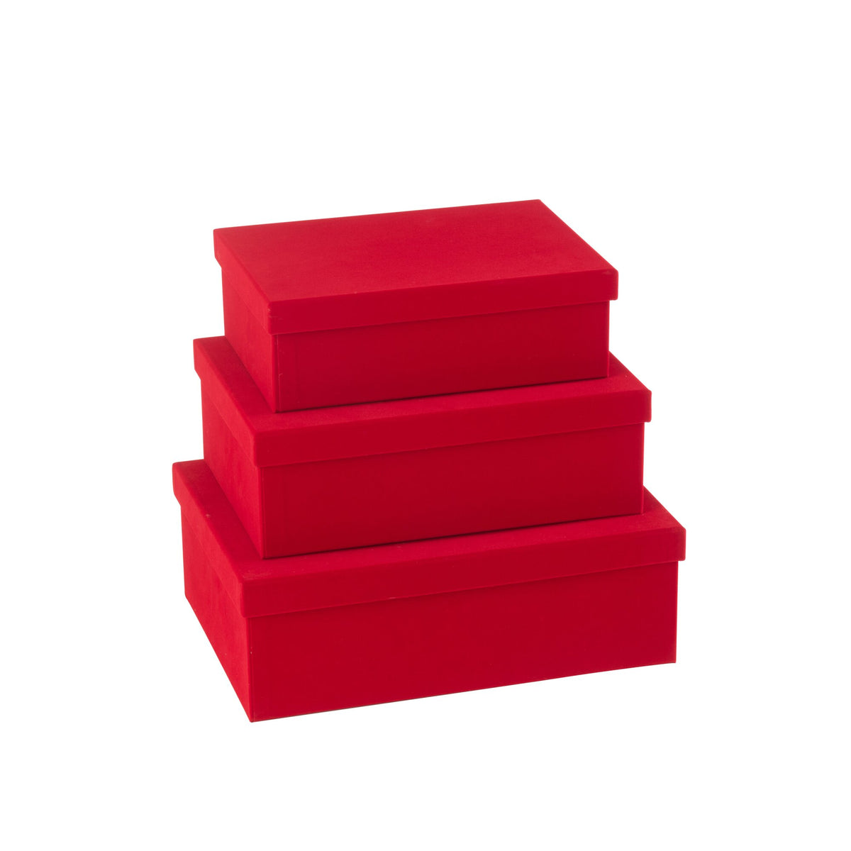 Set Van 3 Dozen Rechthoekig Fluweel Papier Rood J-Line