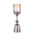 Set Van 3 Eliviana Windlichten Messing van PTMD, het grote windlicht met beige glas op witte achtergrond