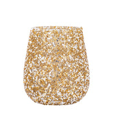 Ingra Windlicht Goud Large uit de set van PTMD, rond windlicht van goudkleurig glas met kralen