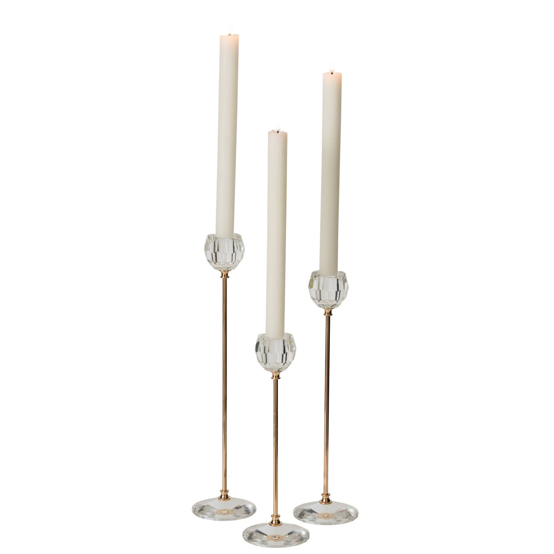 Set Van 3 Kandelaars Kristal Transparant J-Line