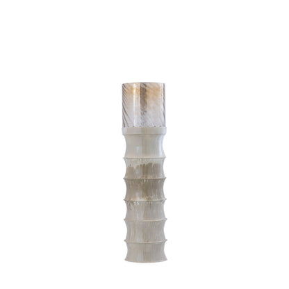 Set Van 3 Kaylyne Windlichten Crème Emaille van PTMD, het kleine windlicht op witte achtergrond