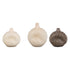 Set Van 3 Kelline Glazen Vazen Ribbel van PTMD, de complete set met alle drie de glazen vazen naast elkaar op witte achtergrond