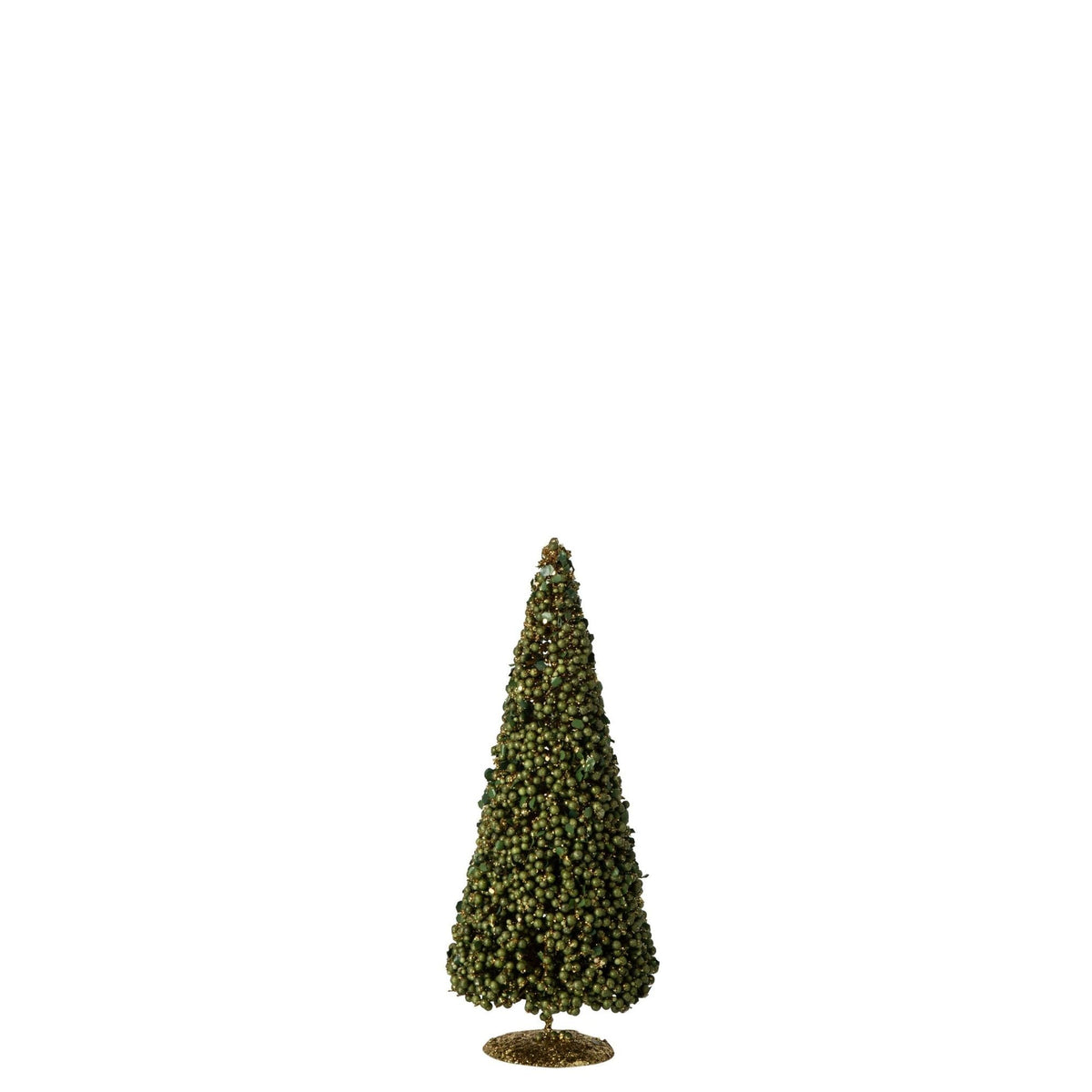 Kerstboom Bessen Mosgroen Small uit de set van J-Line, dichte bessenkegel van 30 cm