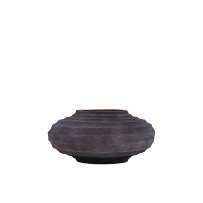 Set Van 3 Kody Potten Bruin Stone Wash van PTMD, de kleine pot op witte achtergrond