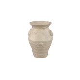 Set van 3 Leandra potten beige keramiek van PTMD, pot S op witte achtergrond