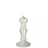 Led Kaars Glas Transparant van J-Line, onderdeel van de set, glazen kaars van 22,5 cm met gedraaid silhouet