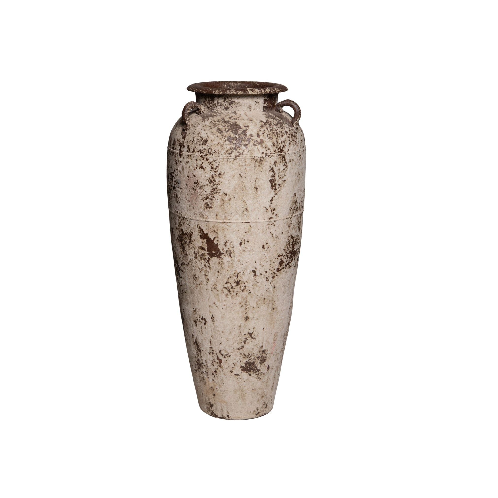 Set Van 3 Robena Potten Crème Antiek Vintage van PTMD, de grote kruikpot op witte achtergrond