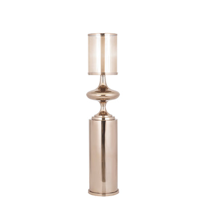 Set Van 3 Rodire Windlichten RVS Brons van PTMD, het vloermodel van 125 centimeter met glazen kelk