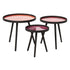 Set Van 3 Salontafels Rond Rubberhout Multi Zwart van J-Line, drie ronde tafels in zwart