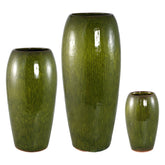 Set Van 3 Tamica Potten Donkergroen van PTMD, de complete set met alle drie de potten naast elkaar op witte achtergrond