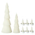 Set Van 8 Kerstboomkaarsen Gebroken Wit van J-Line, de complete set met beide kaarsen en de zes kaarsjes