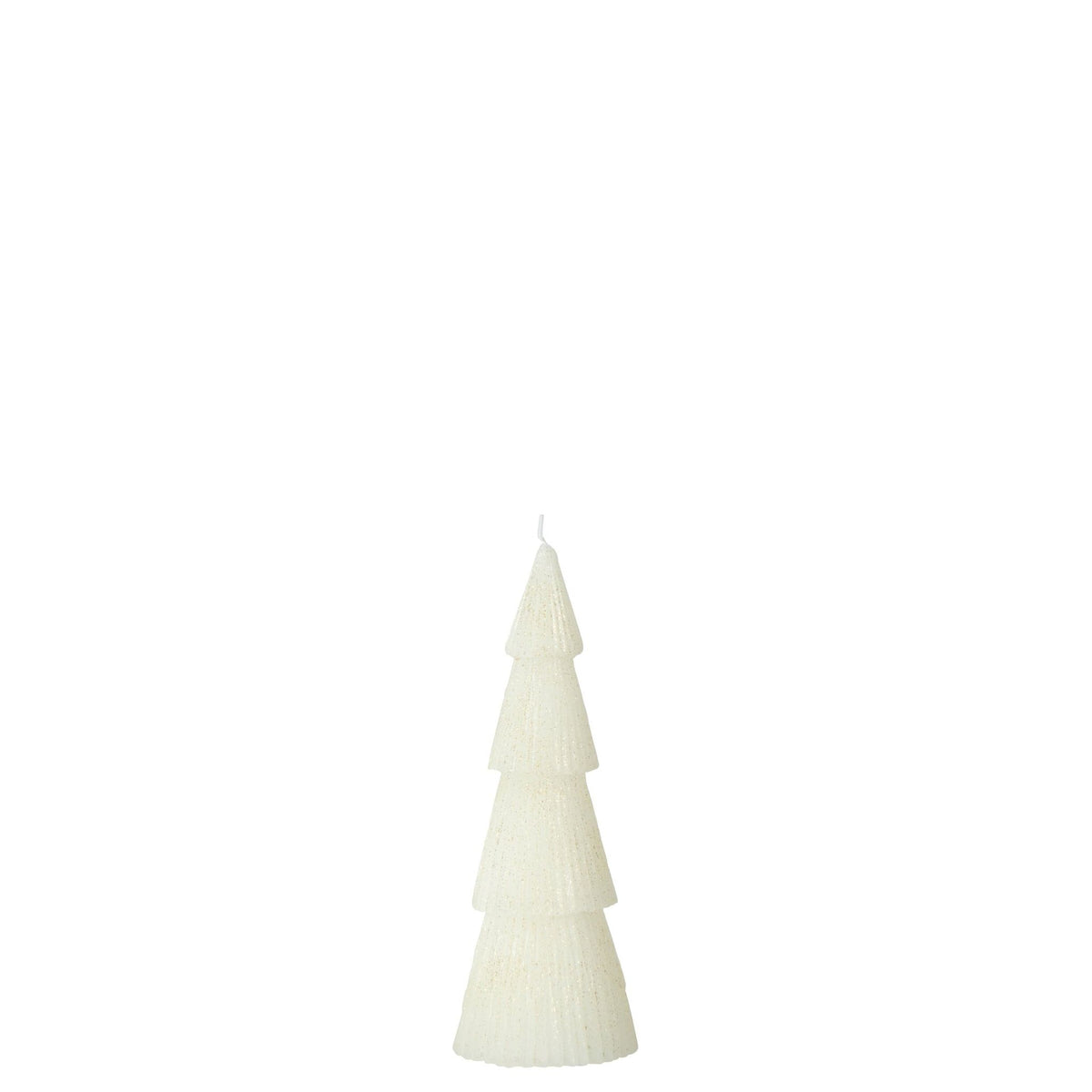 Kleine gebroken witte kerstboom kaars van J-Line van 19,5 cm op witte achtergrond